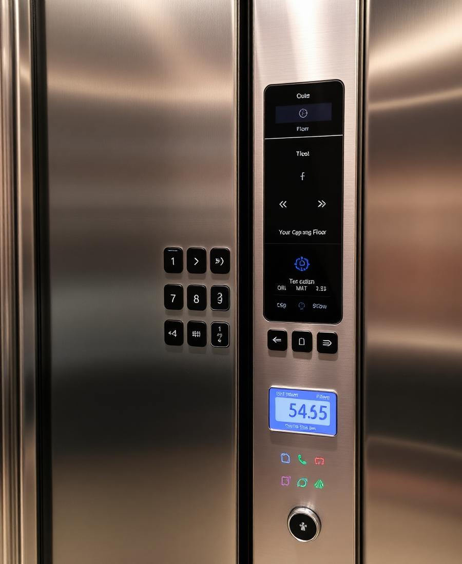 Touch-type elevator car operating panel with digital floor display